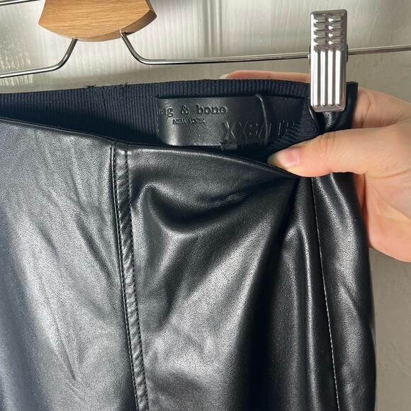 Rag & Bone Nina Pull-On Skinny Legging Pant Black Faux Leather XXS NEW - Picture 9 of 9